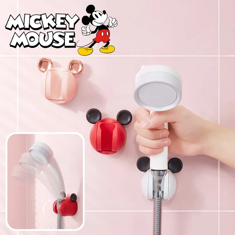 Disney Mickey Shower Head Holder Adjustable Wall Mounted Shower Holder Self-Adhesive Showerhead Handheld Bracket Accessories