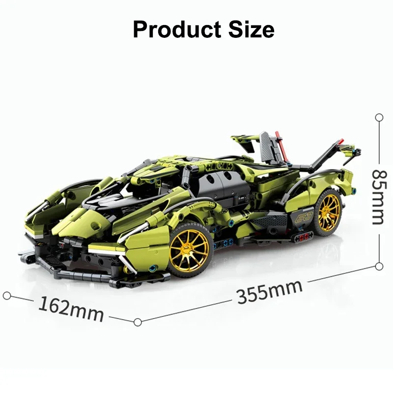 1039PCS Technical Lambo V12 Vision GT Super Speed Sports Car Building Blocks Racing Vehicle Assemble Bricks Toys Gifts For Boys