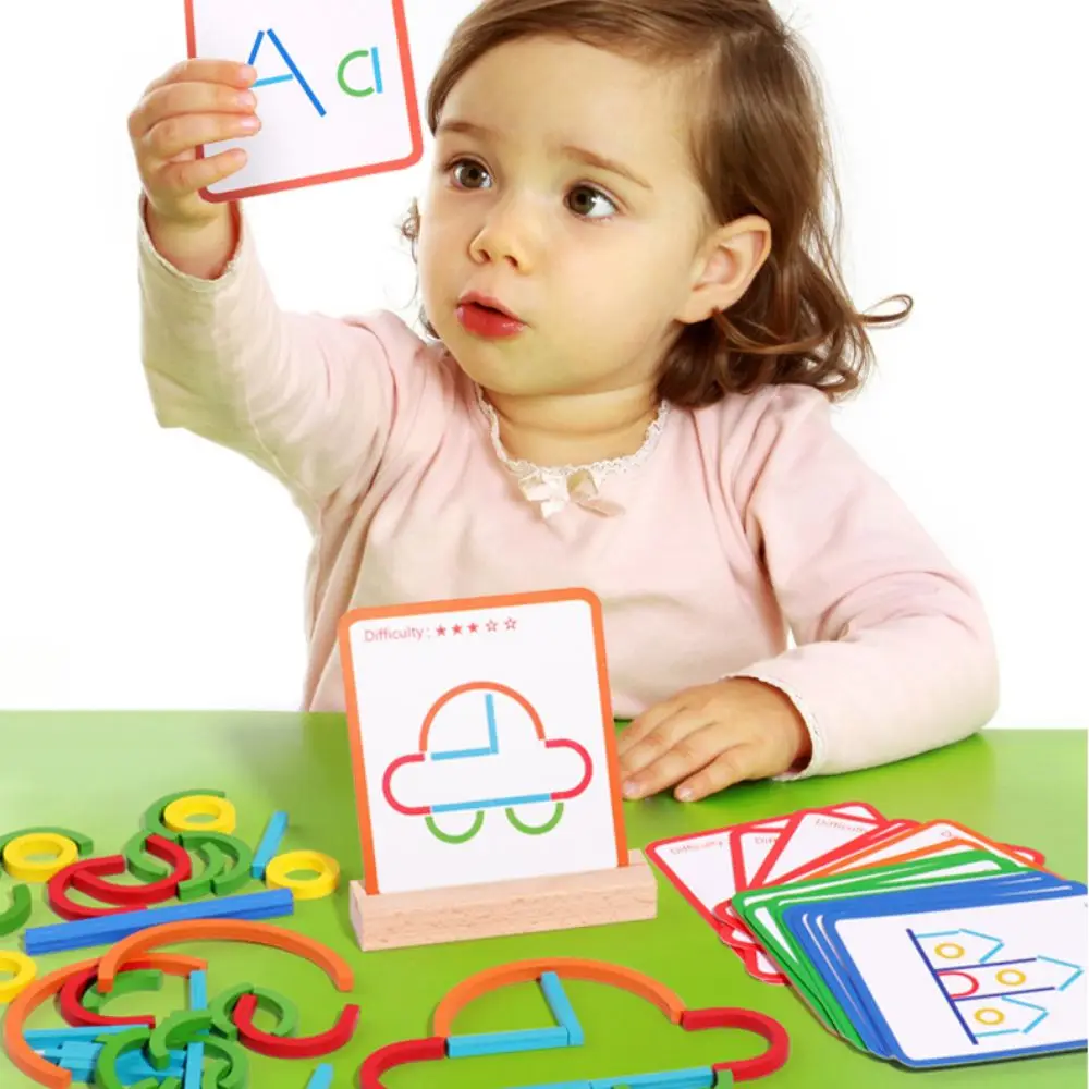

Sticks and Rings Wooden Sticks Puzzle Intelligence Game Educational Rings Puzzle Montessori Puzzle Creative Colorful
