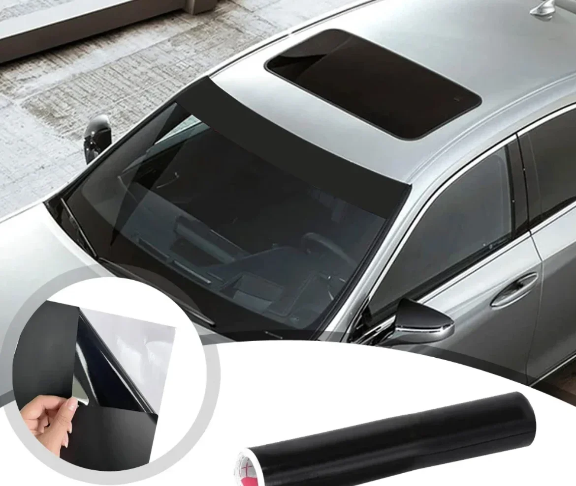 3/5/7/10CM Glossy Black Vinyl Wrap Stripes Chrome Delete Blackout Vinyl Window Trim Film For Car Interior Hood Roof Pillar