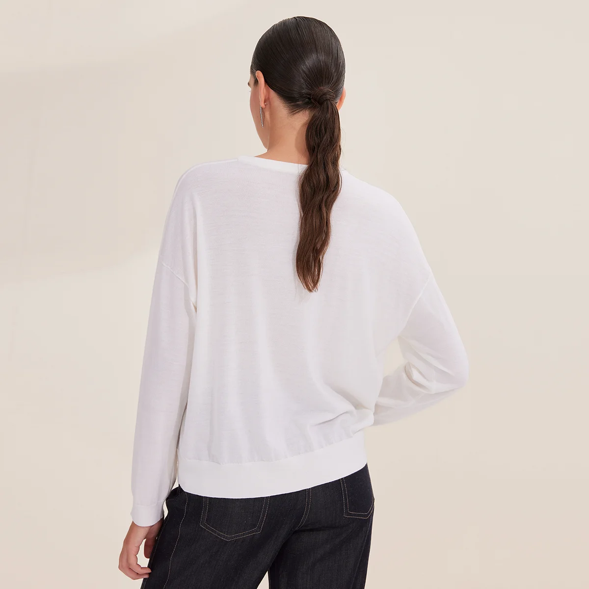 BD3521231 Womens Fall Knitwear 100% Merino Wool Crew Neck Sweater | Oversized for Casual Outfits & Weekend Wear | Lightweigh