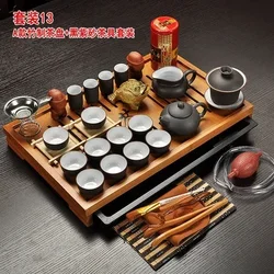 Chinese Kung Fu Tea Set Drinkware Purple Clay ceramic Binglie three options include Tea pot Cup Tureen Infuser TeaTray