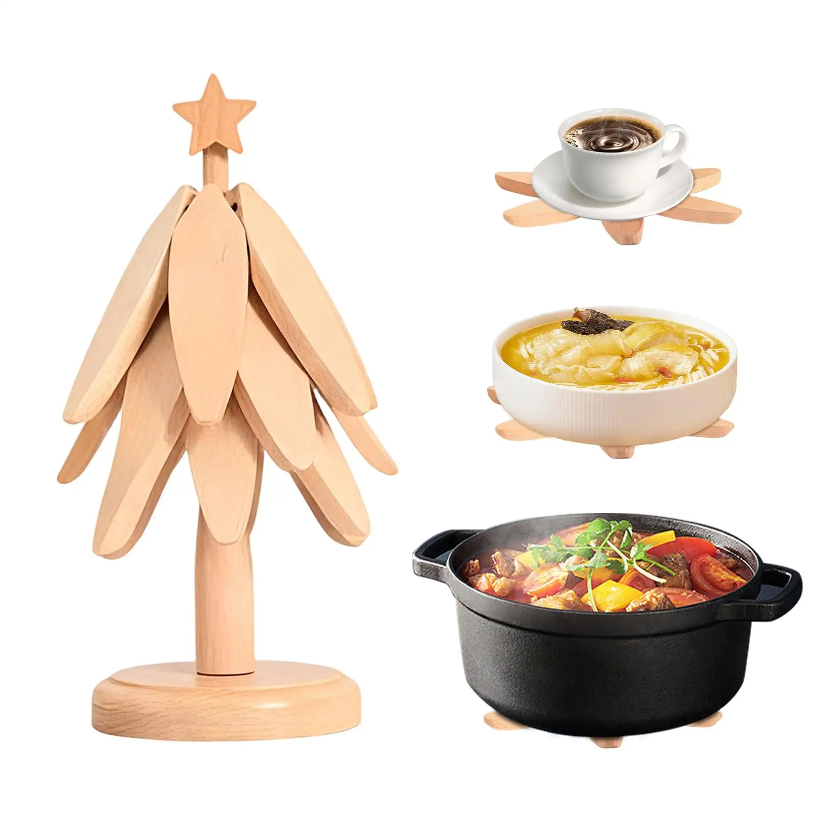 

Подставка для дерева, складной противоскользящий держатель для чайника в форме дерева, настольный держатель для горячей кастрюли, рождественский подставка для дома, ресторана, кастрюли, чаша