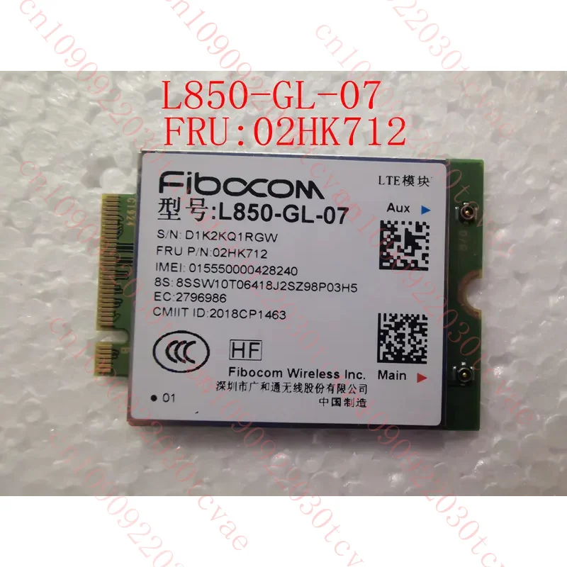 

Карта 4G LTE Wireless Fibocom L850-GL-07 M.2 для Lenovo Thinkpad T490 T490s T14 T14s L14 L15 L590 X390 X13 T495s P53 02HK712