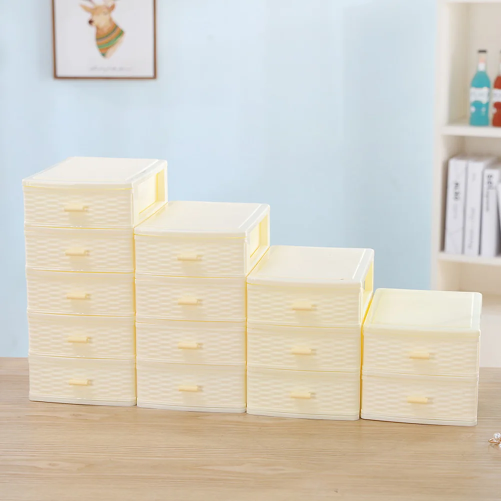 

2 Pcs Desktop Organizer with Drawers Storage Box Container Multilayer Organizing Bins
