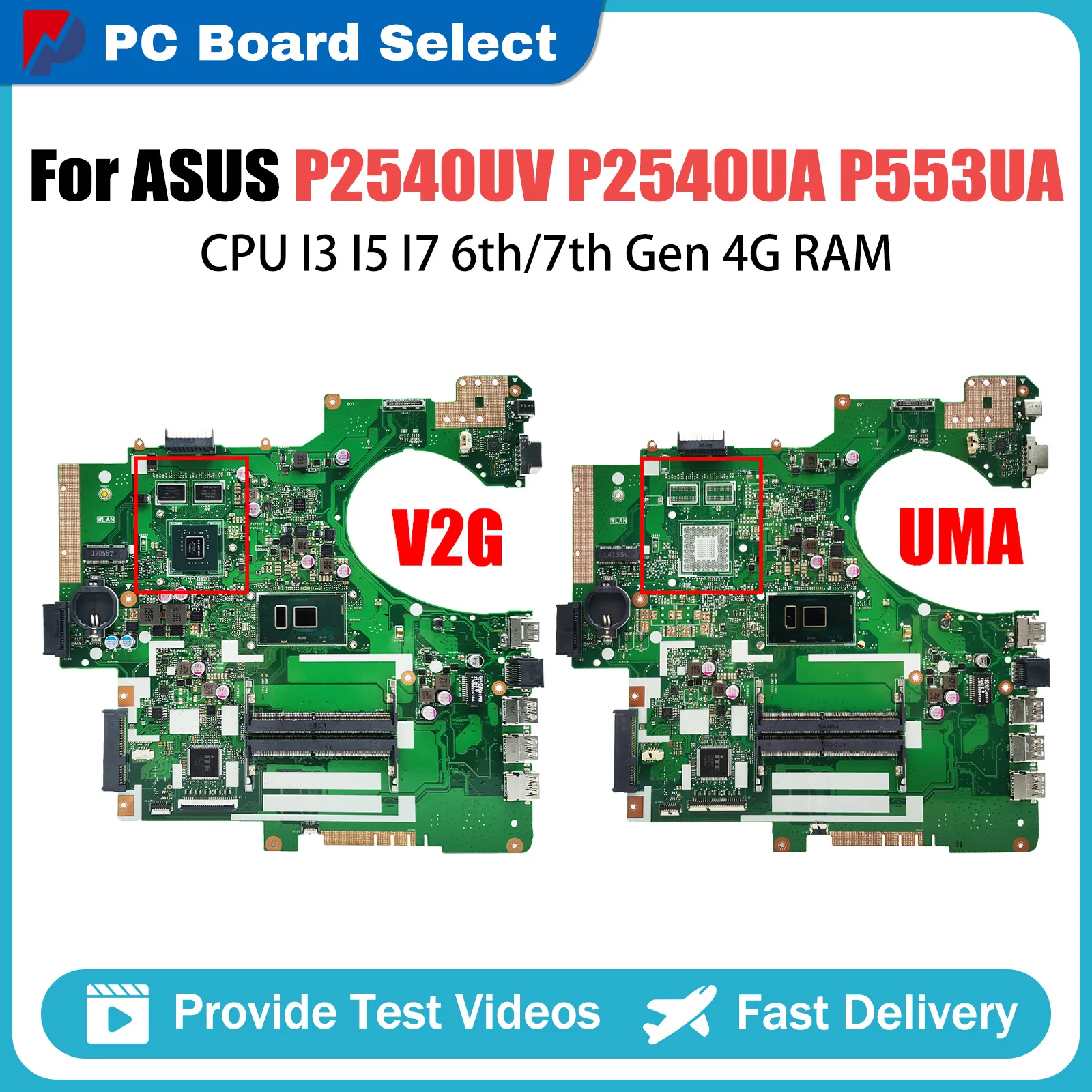 

P553UJ Mainboard For ASUS P553UA PRO553U PX553U P2540UQ P2540U P2540UV P2540UB P2540UA Laptop Motherboard I3 6th Gen