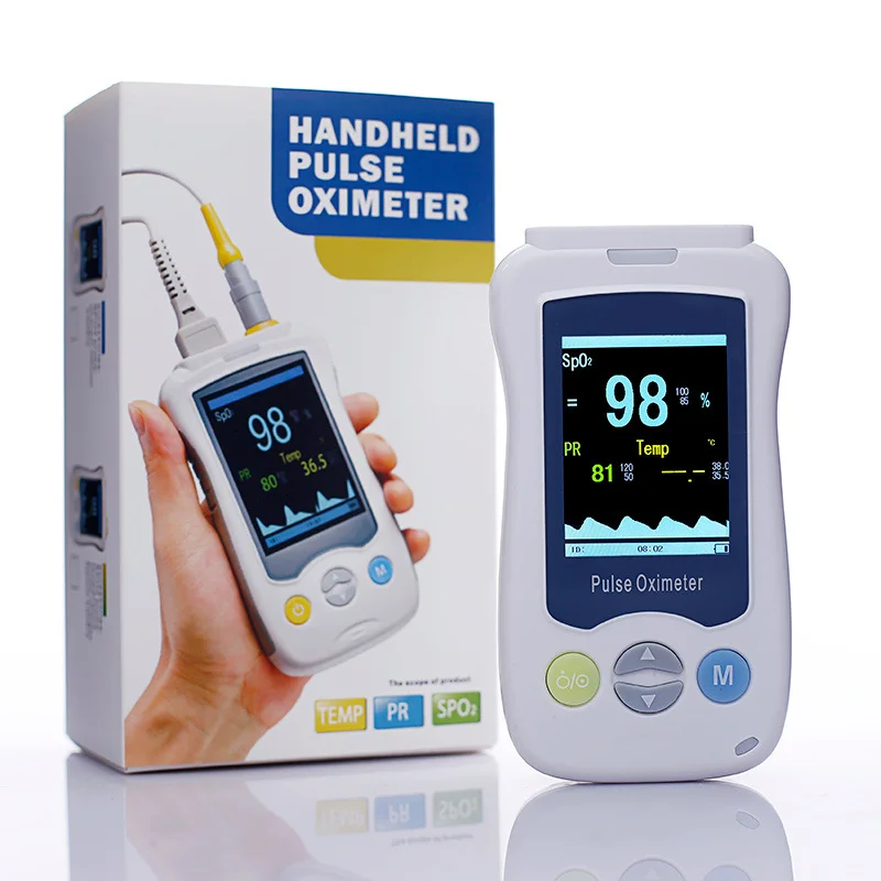 Handheld Pulse Oximeter Pet Cats and Dogs Veterinary Vital Signs Monitor for Home or Hospital Use Measures SPO2 PR Temp