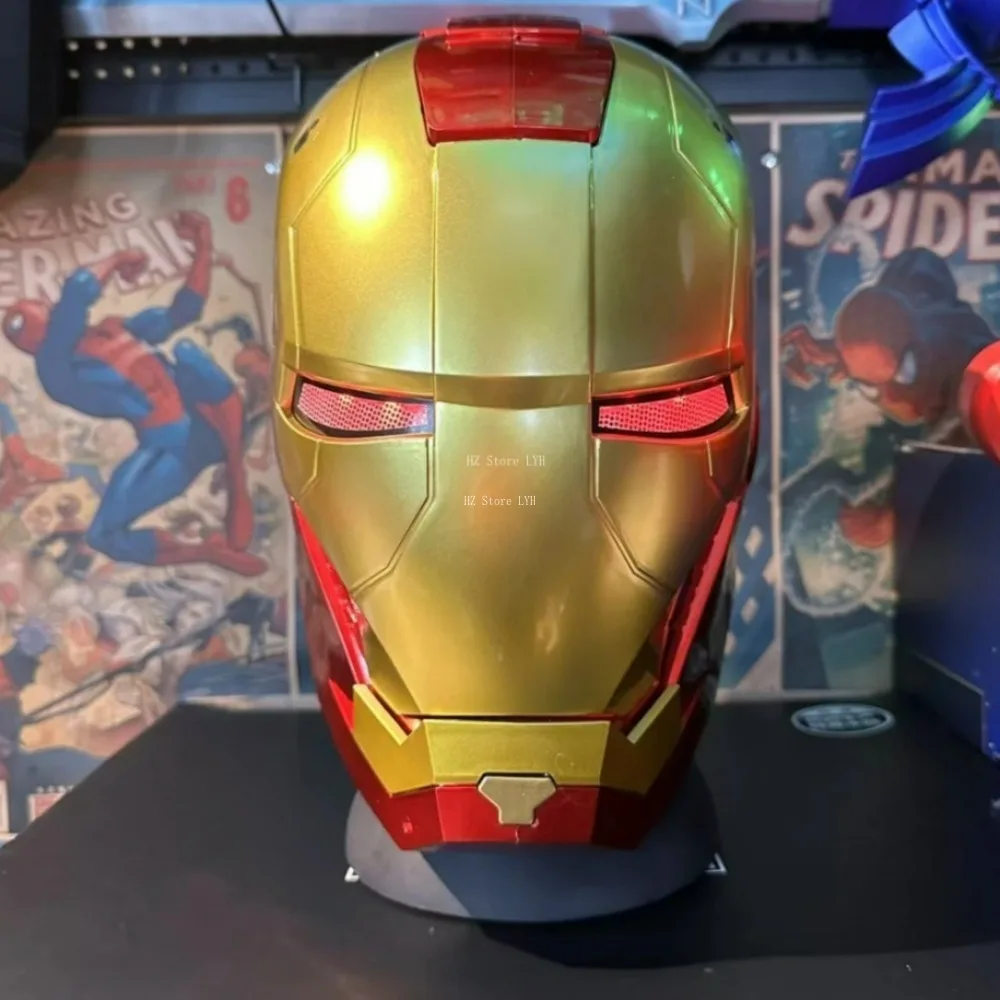 음성 제어 아이언맨 헬멧 사운드 효과 포함 MK5 자비스 발광 마스크 전기 마스크 코스프레 장난감 생일 크리스마스 선물