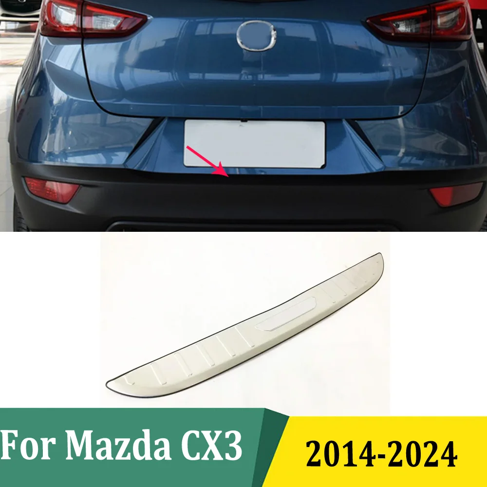 For Mazda CX3 CX-3 2014-2020 2021 2022 2023 2024 Car-Stying Outer Rear Bumper Trunk Guard Door Sill Plate Cover Trim Accessories