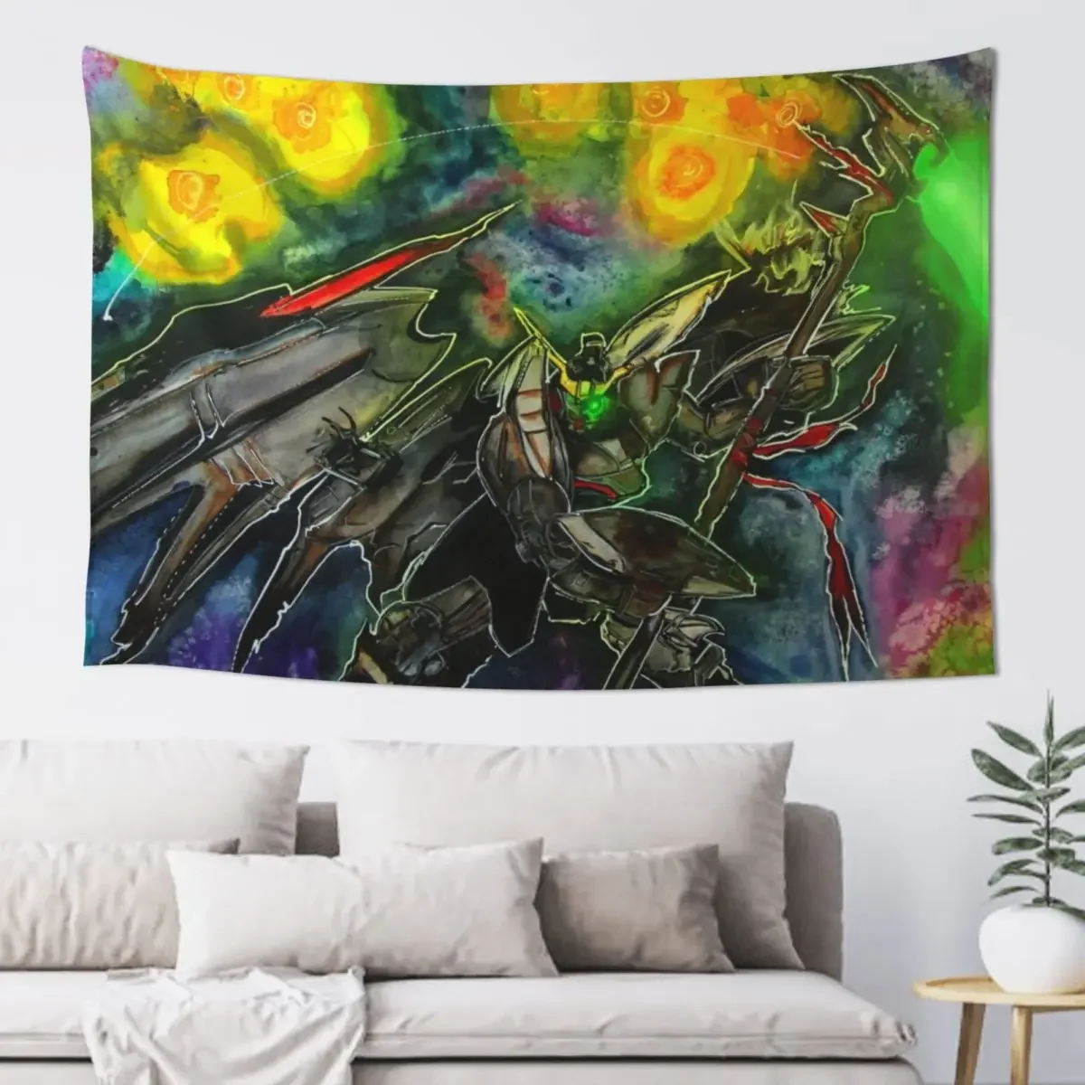 

Deathsycthe Hell - Gundam Wing Endless Waltz By Sammy Castillo Tapestry Wall Decor Room Decoration Aesthetic Tapestry