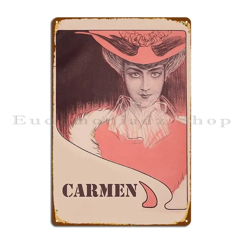 Carmen Femme Fatale Vintage Opera Literature Advertisement Poster Metal Sign Design Plaques Wall Mural Designer Tin Sign Poster