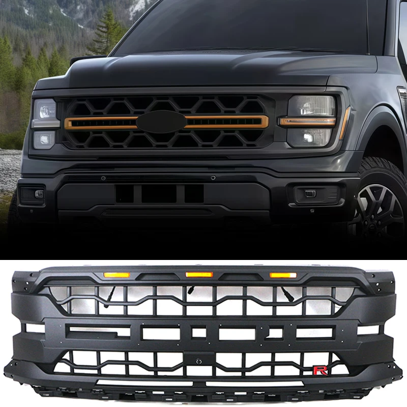 

Auto Parts Grill W/Light Fits For 2025 FORD F-150 XL STX XLT TREMOR Front Radiator F150 Grille Modification