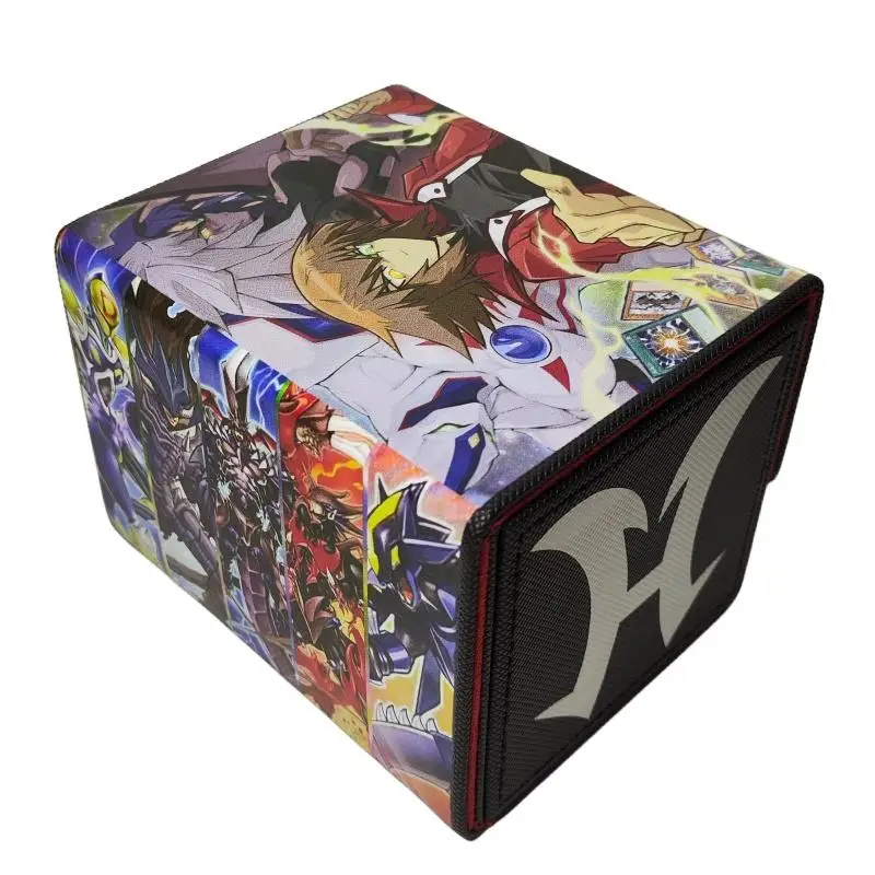 Yu-Gi-Oh Card Case Jaden Yuki Yubel E HERO DIY high quality leather Action Toy Figures Game Collection Storage Box and Partition