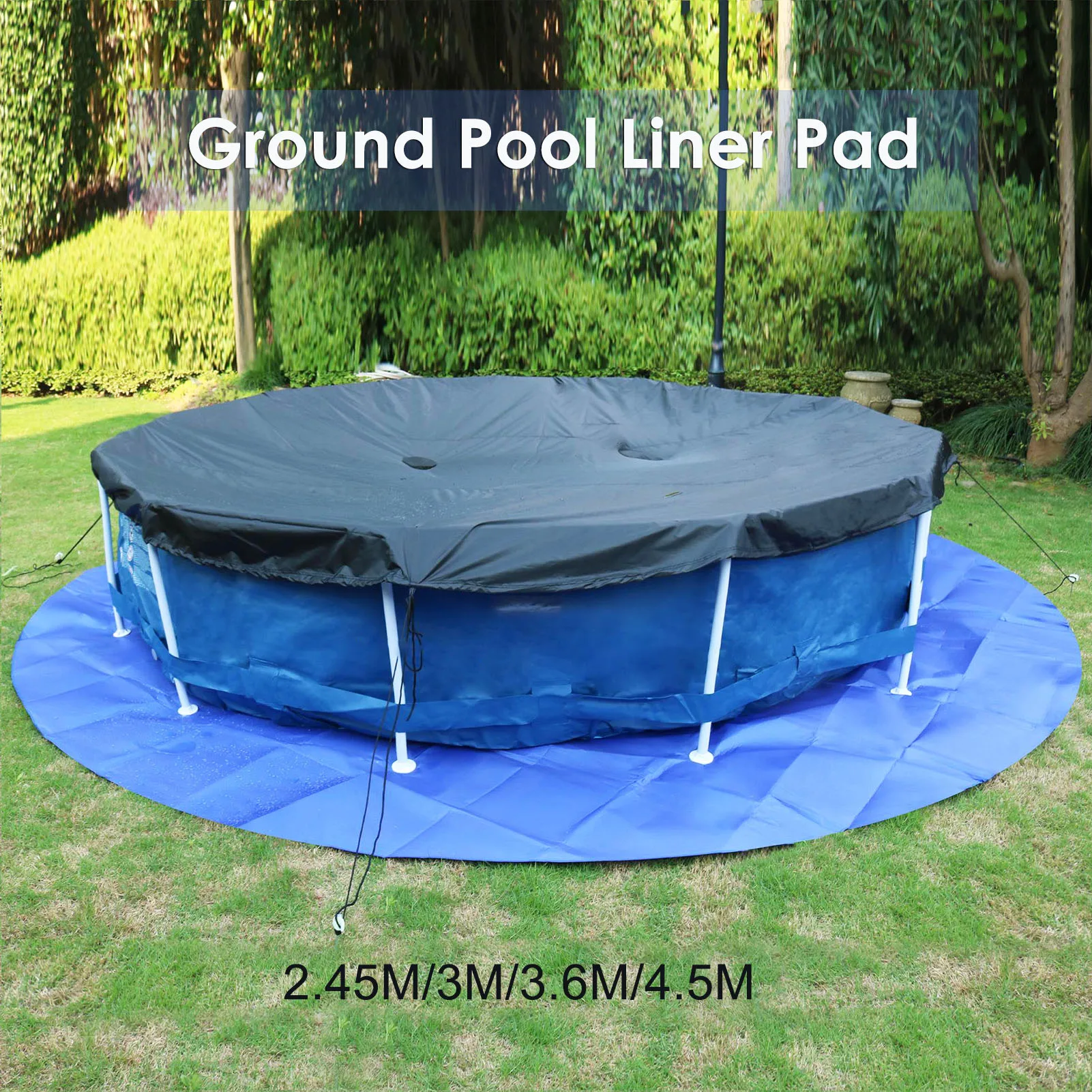 2.4-4.5M Round Pool Liner Pad Aboveground Pool Floor Mats Pool Ground Cloth Floor Padding Mats Puncture Resistant Pool Floor