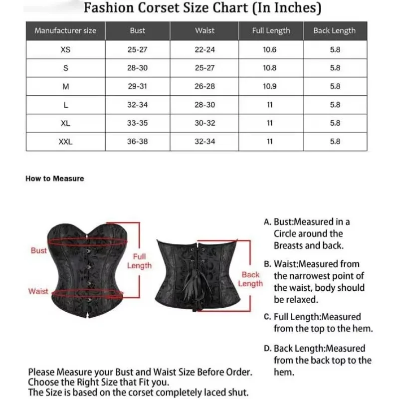 Women\'s Sexy Satin Bustier Corset, Vintage Underbust Waist Training Corset, Fashion