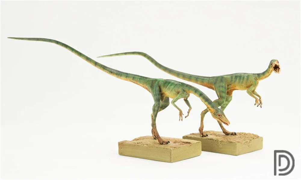 DINO DREAM 2Pcs 1:5 Scale Male Compsognathus Coelophysidae Dinosaur Model Collector Animal Adult Toy Gift