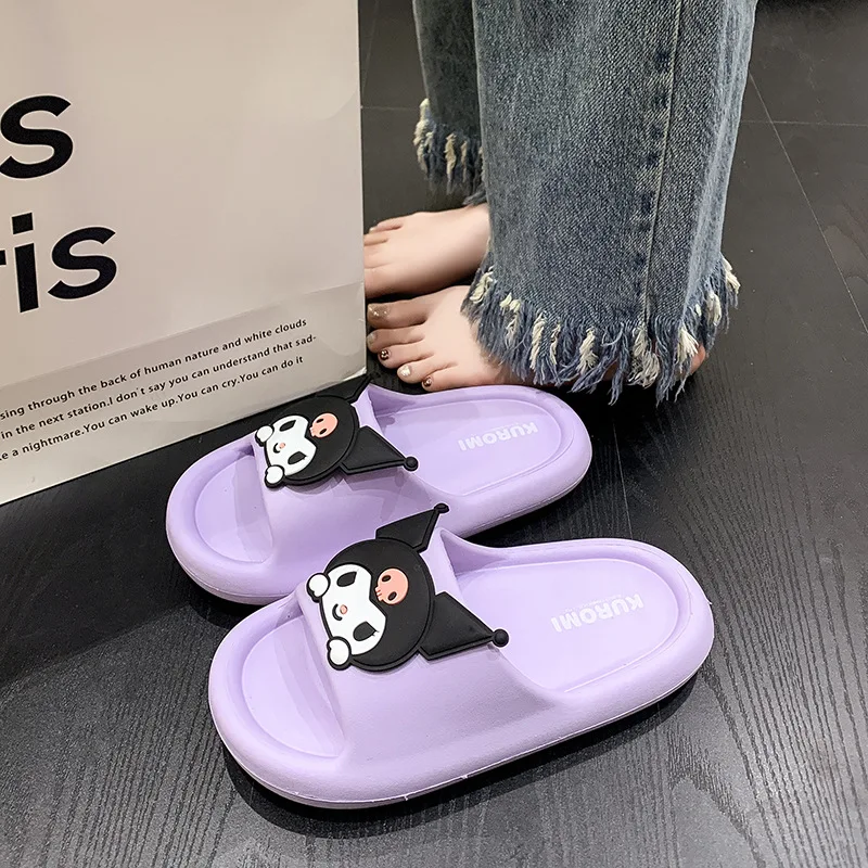 Sanrio Kuromi EVA Slides, Cute Unisex Couple Slippers, Non-Slip Odor-Resistant Indoor Home Sandals for Family