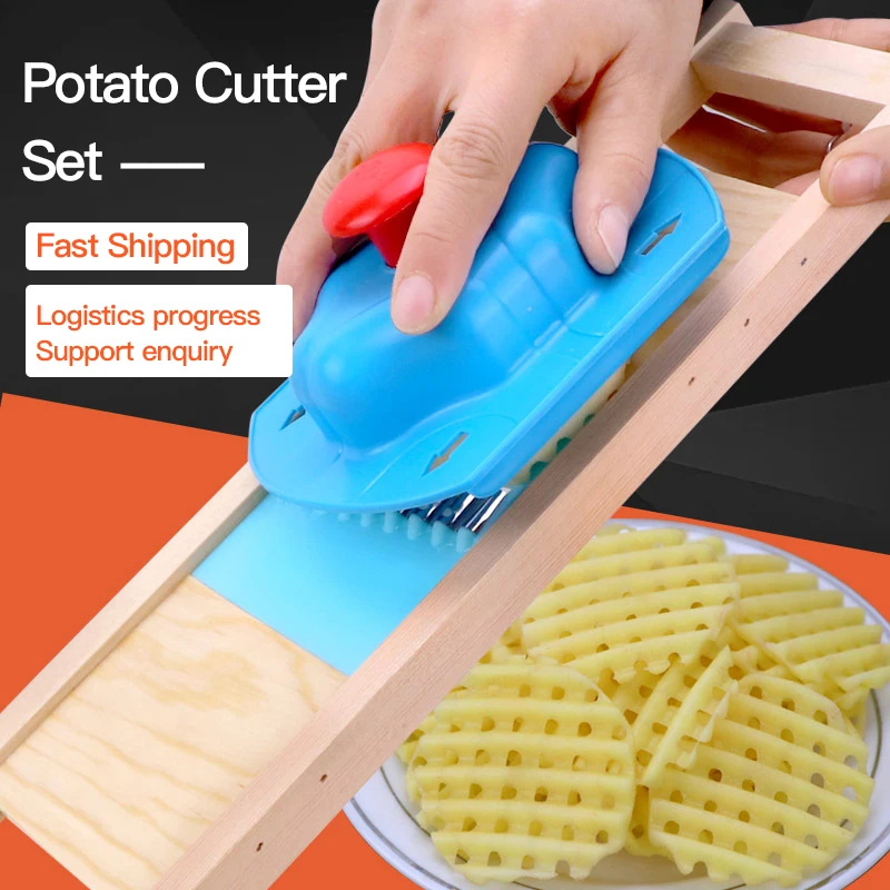 Griglia di patate artefatto affettatrice di patate Set di tagli Grid Wipe Grid Knife tagliaverdure Wave Knife Cut Flower Knife gadget accessori