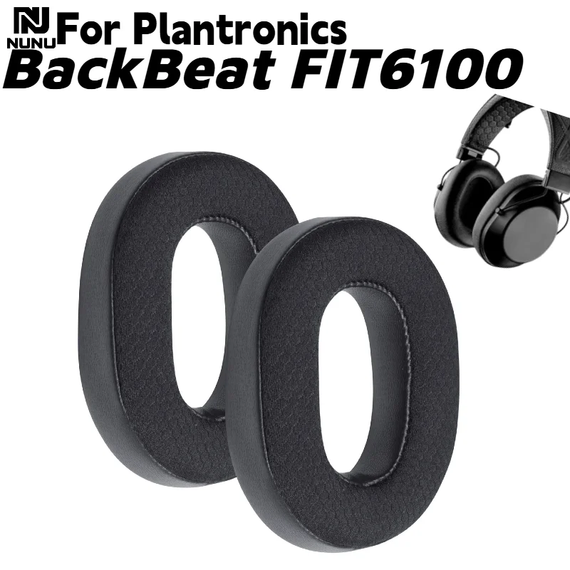 Replacement Soft Ear Pads Mesh Spliced Leather Ear Cushions for Plantronics BackBeat FIT6100 Headphones Repair Parts