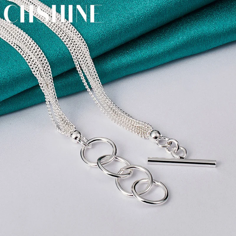 CHSHINE-Collier multi-perles en argent regardé 925 pour femme, breloque de mariage, bijoux de fiançailles, mode, structure OT, 18 po