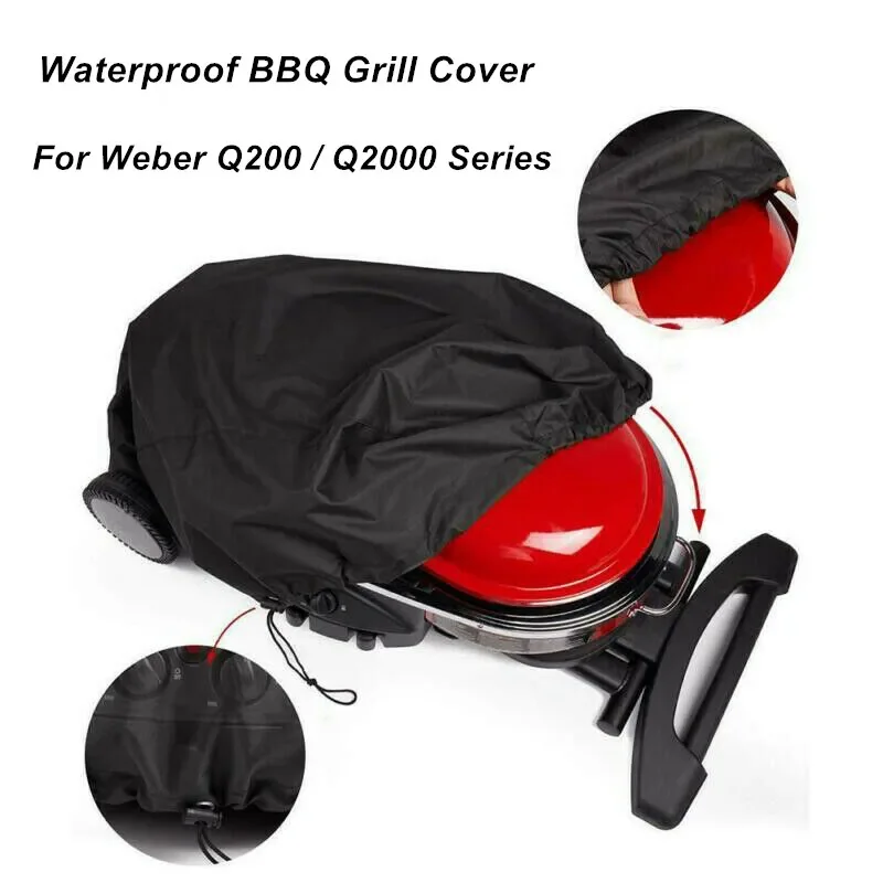 90x55x27cm Oxford BBQ Cover Waterproof Outdoor Anti Dust Grill Cover Garden Yard Rain Barbecue Protector For Weber Q200/2000