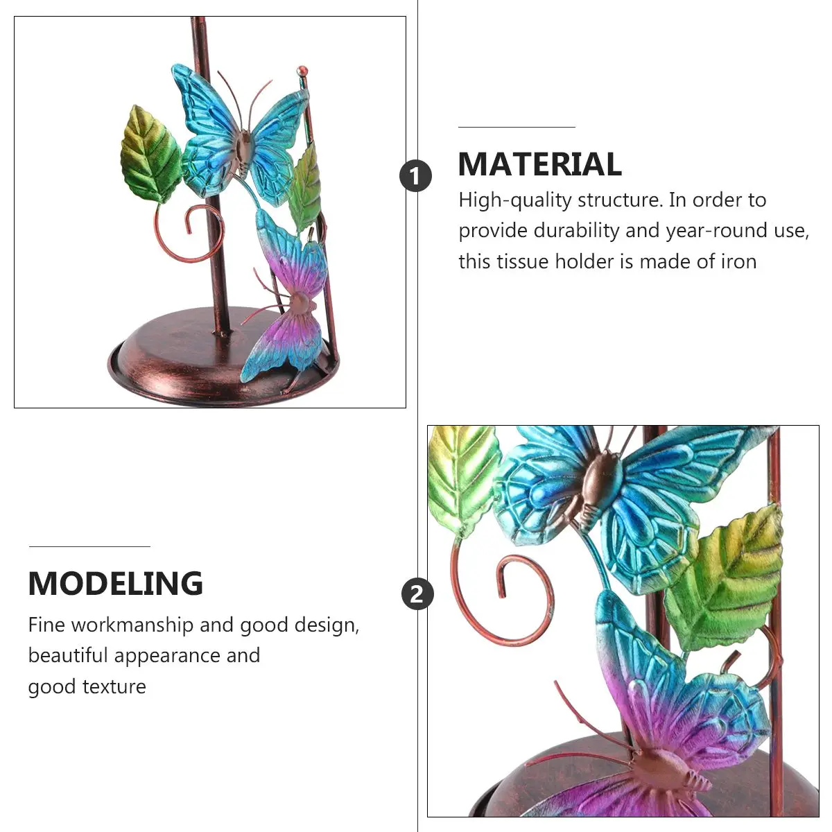 

Iron Paper Towel Holder Metal Tissue Rack Cute Kitchen Napkin Stand Decorative Modern Retro Home Restaurant Hotel