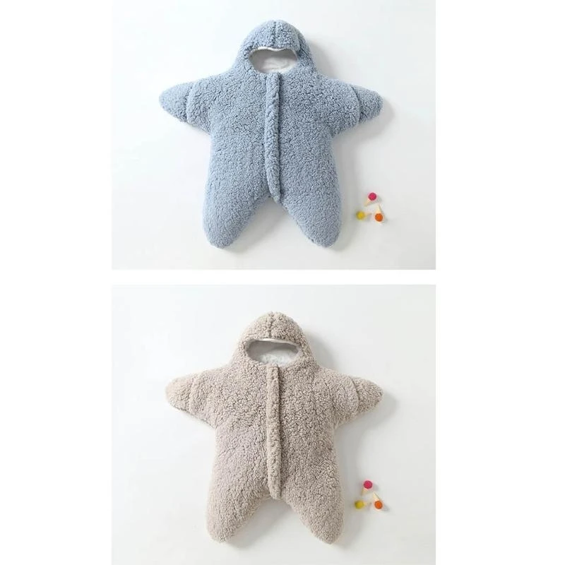 J15U الطفل كيس النوم لينة جدا رقيق لامب الصوف الوليد تلقي بطانية كيس النوم الحضانة قماش للف الرضع للأولاد الرضع