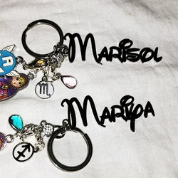 Llavero personalizado con nombre y letras para hombre y mujer, joyería con placa de nombre de acero inoxidable, regalo