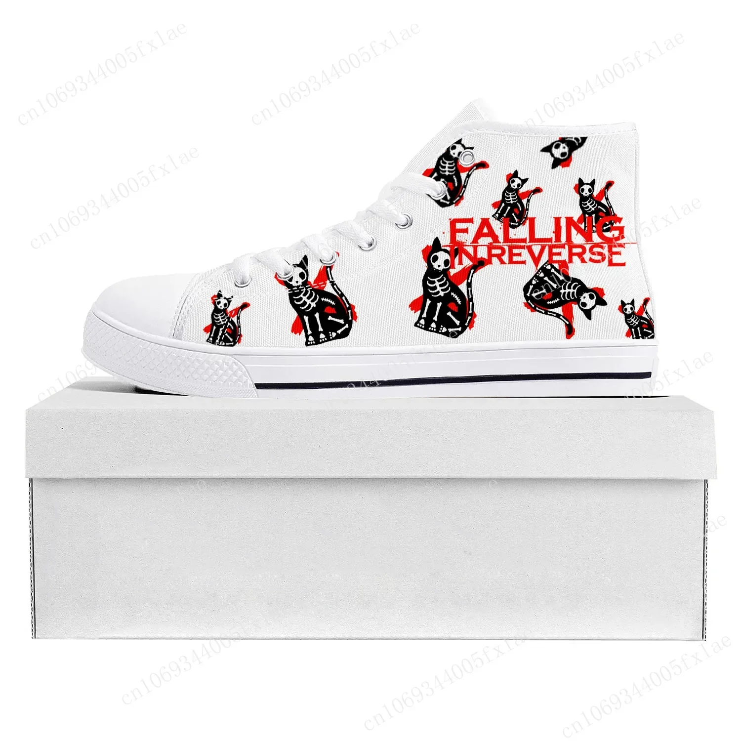 Falling In Reverse Punk Rock Band High Top High Quality Sneakers Mens Womens Teenager Canvas Sneaker Couple Shoe Custom Shoe