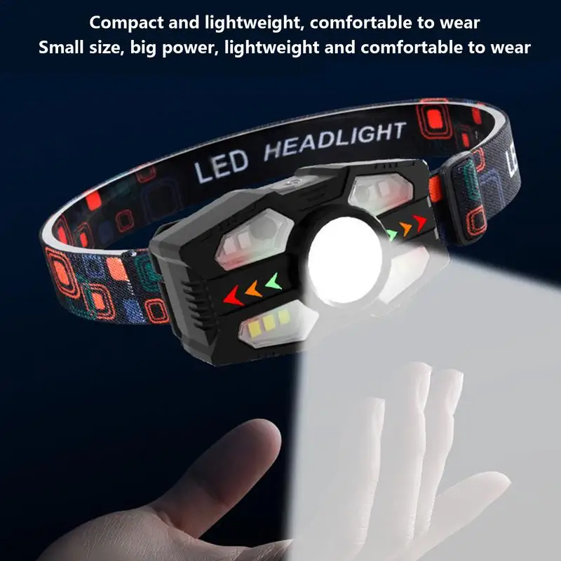 Super Bright Headlamp USB Rechargeable Multi-functional Sensor Headlight Portable Fishing Camping Outdoor Head Lamp Flashlight