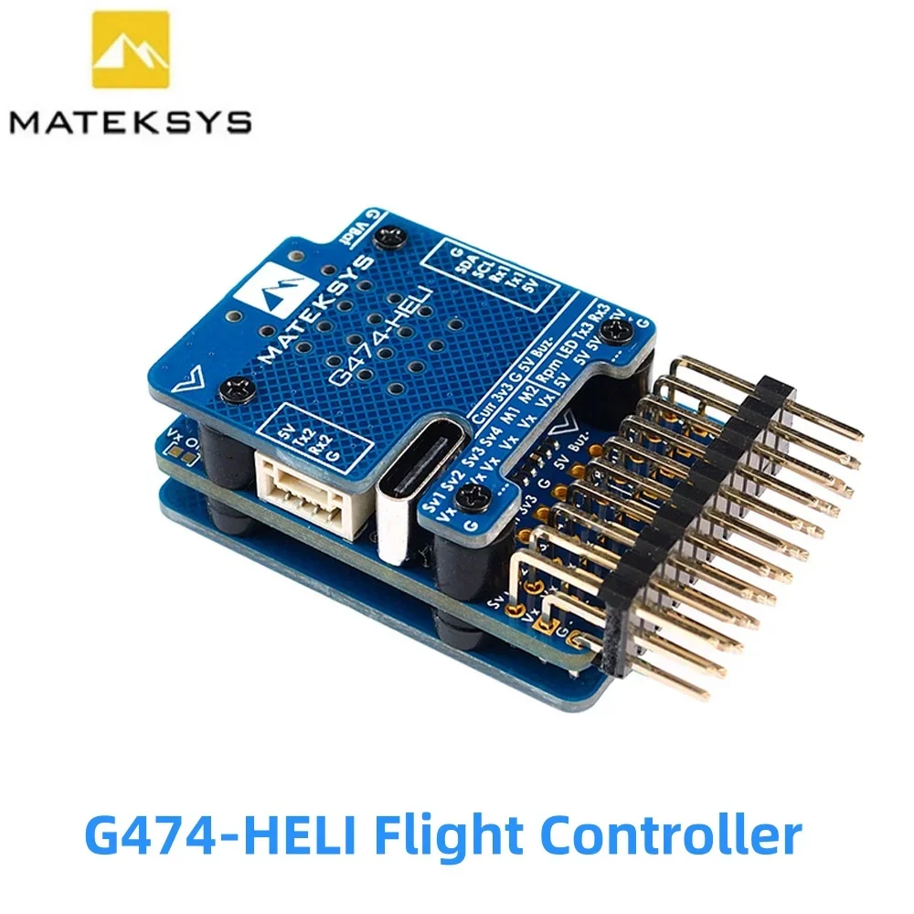 MATEKSYS G474-HELI RC HELICOPTER FLYBARLESS CONTROLLER 2-6S LIPO Built-in STM32G474/ICM42688P/SPL06L/2x BEC/Rotorflight Firmware