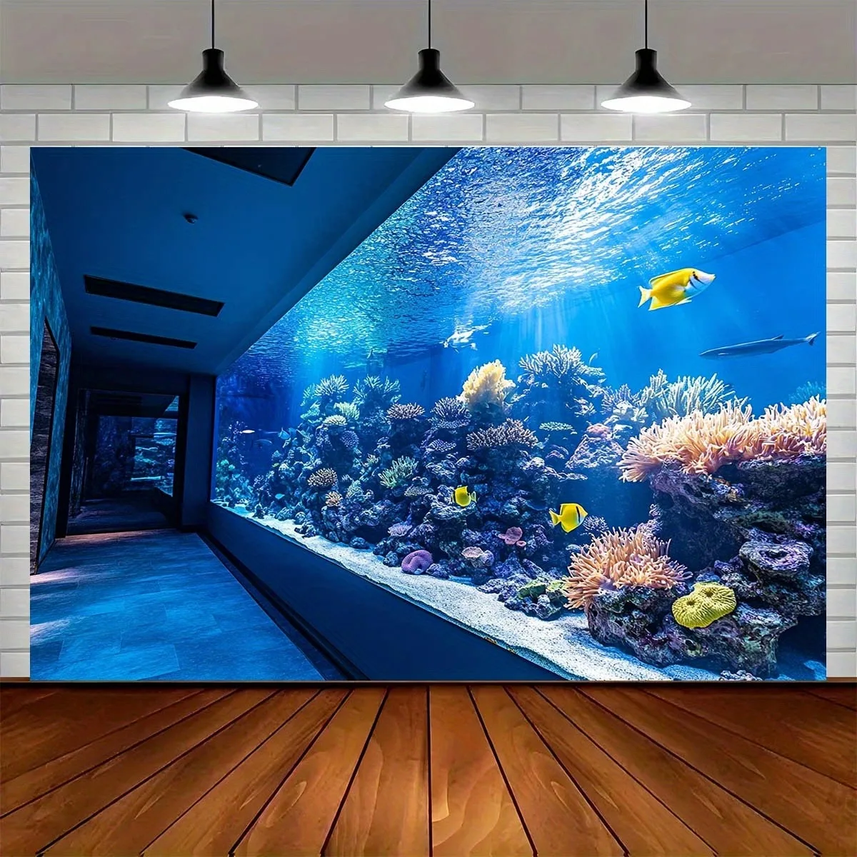 Vibrant Underwater Aquarium Tapestry Coral Reef Colorful Fish Wall Hanging Art Decor for Home Room Party Decor
