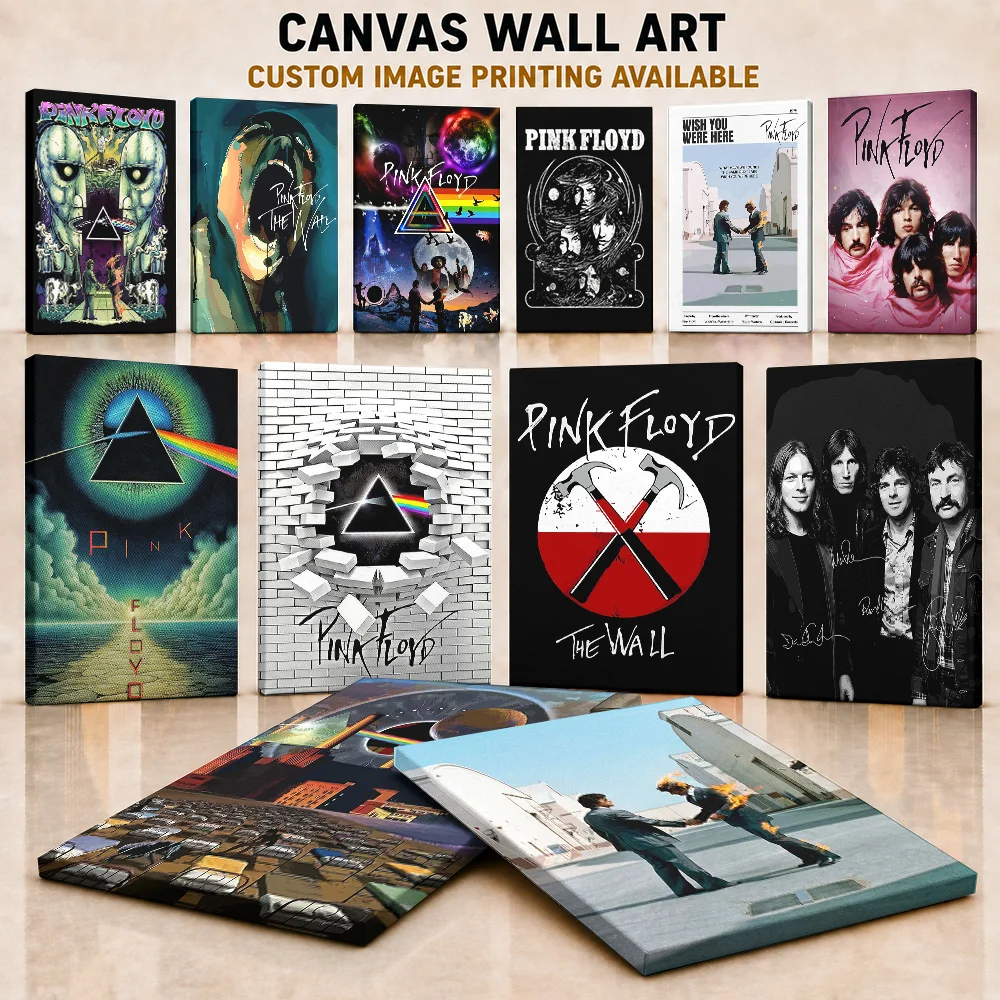 Pink Floyd Canvas Painting Posters Rock Canvas Wall Art With Customized Photo For Listening Room Ideal Listener Birthday Gift