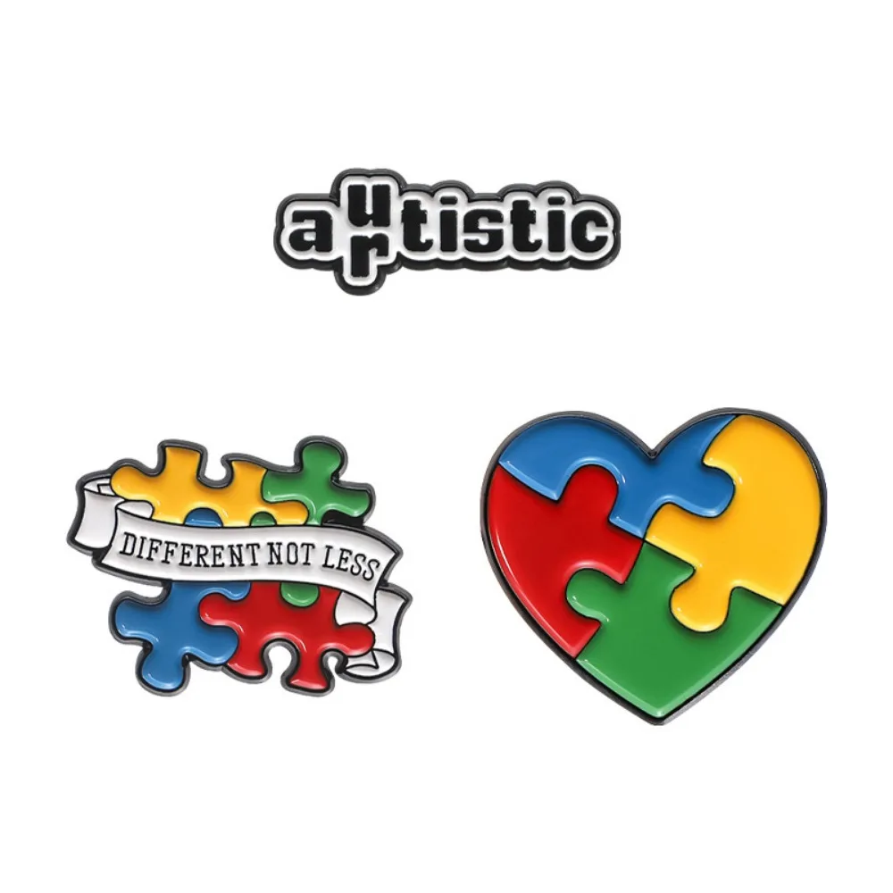 Autism Brooches Different Not Less Social Mental Psychological Brooches Metal Lapel Badge Lapel Badge Jewelry Gift For Friends