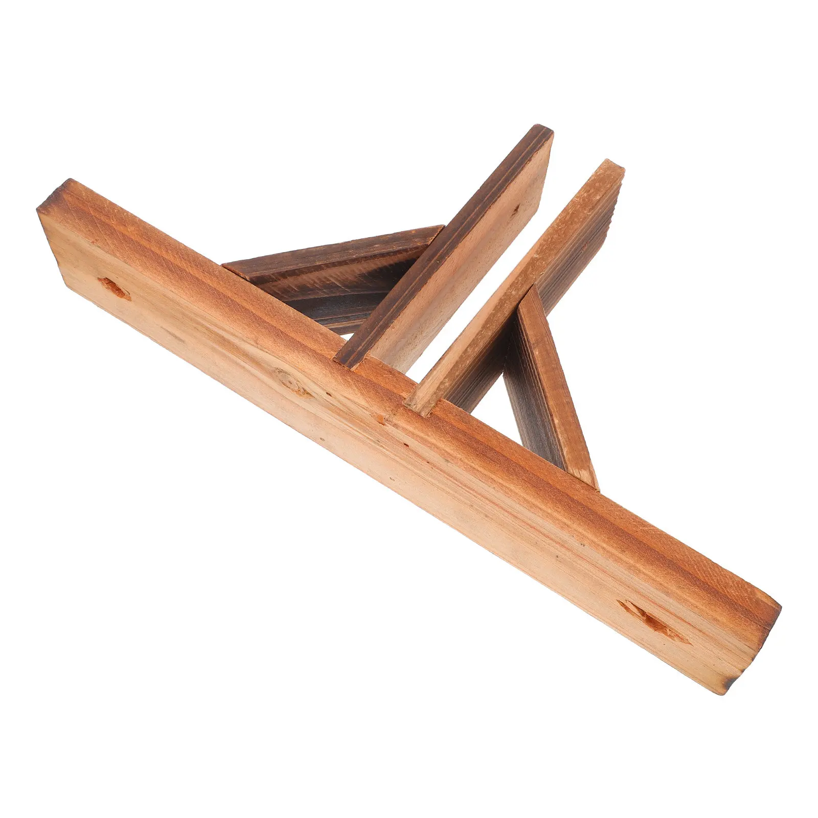 Sturdy Wooden Fence Base Bracket Natural Wood Finish Garden Border Fencing Support Stand for Small Freestanding Fence Outdoor