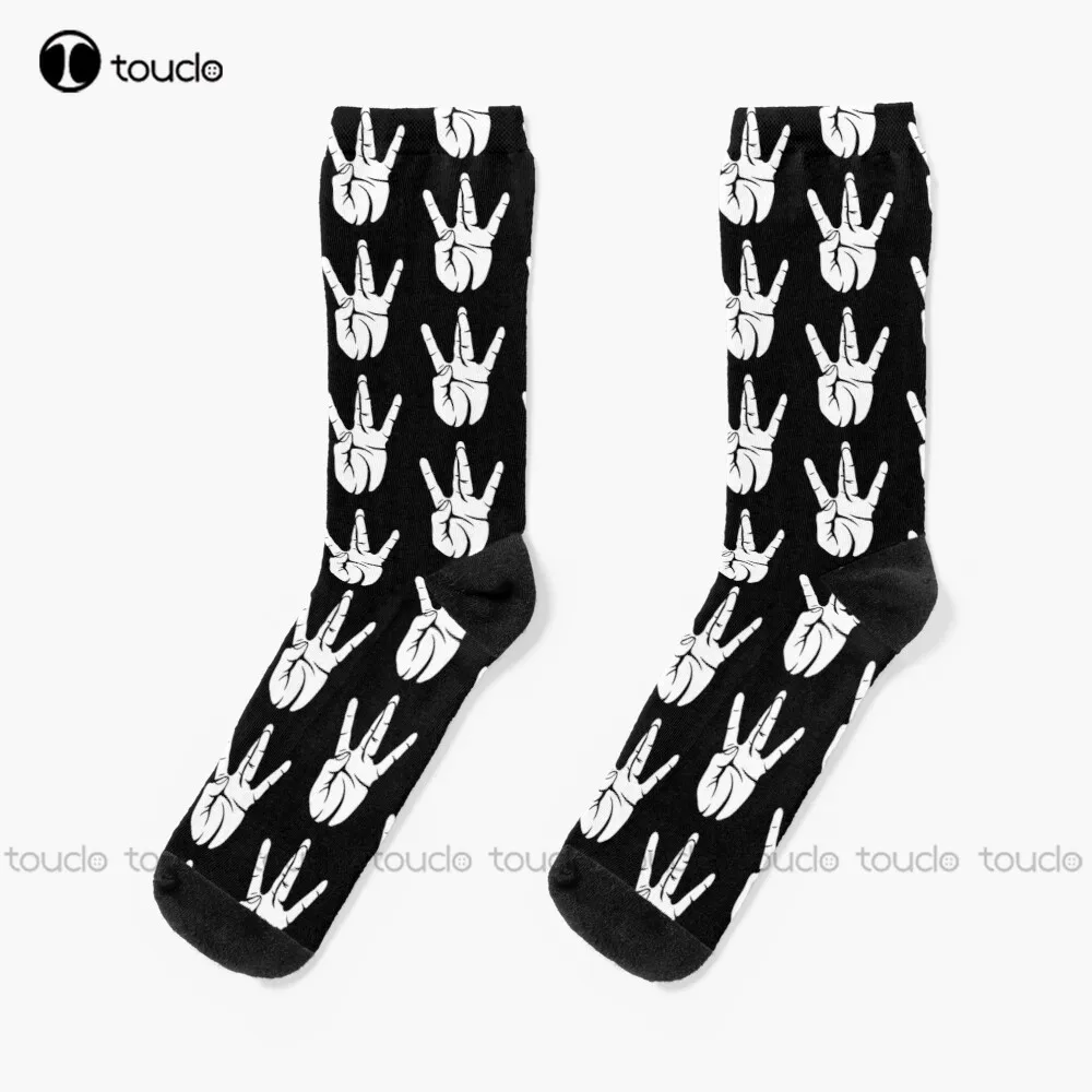 Westside West Coast Rap Hip Hop Hand Sign Socks White Socks Mens Christmas Gift Unisex Adult Teen Youth Socks Custom Women Men