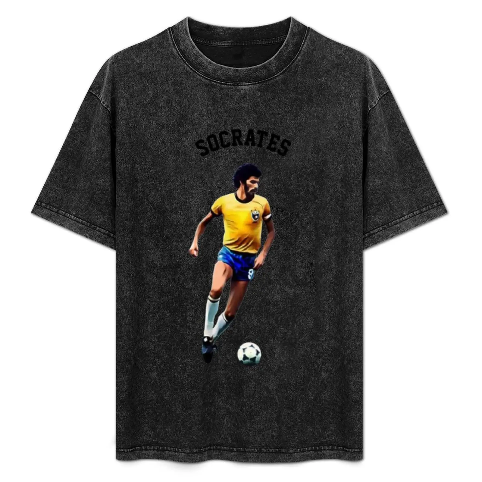 Colección de dibujos animados de Legends of The Beautiful Game, camiseta con ilustraciones de dibujos animados de Legends Socrates, camiseta minimalista de cuello redondo lisa