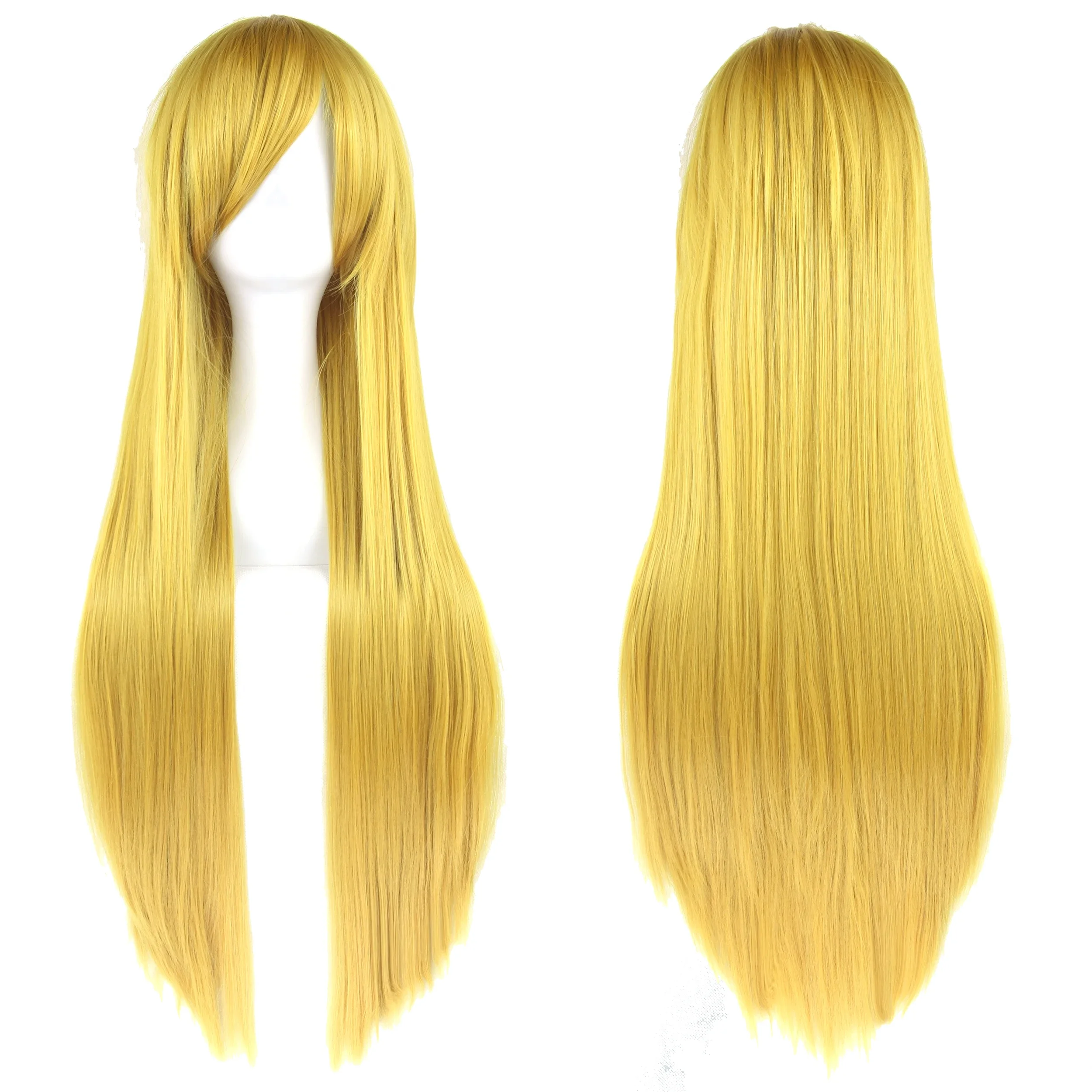 80cm Long Synthetic Hair White Purple Cosplay Wigs Party Black Hair  for Women Straight Wig Hairpiece