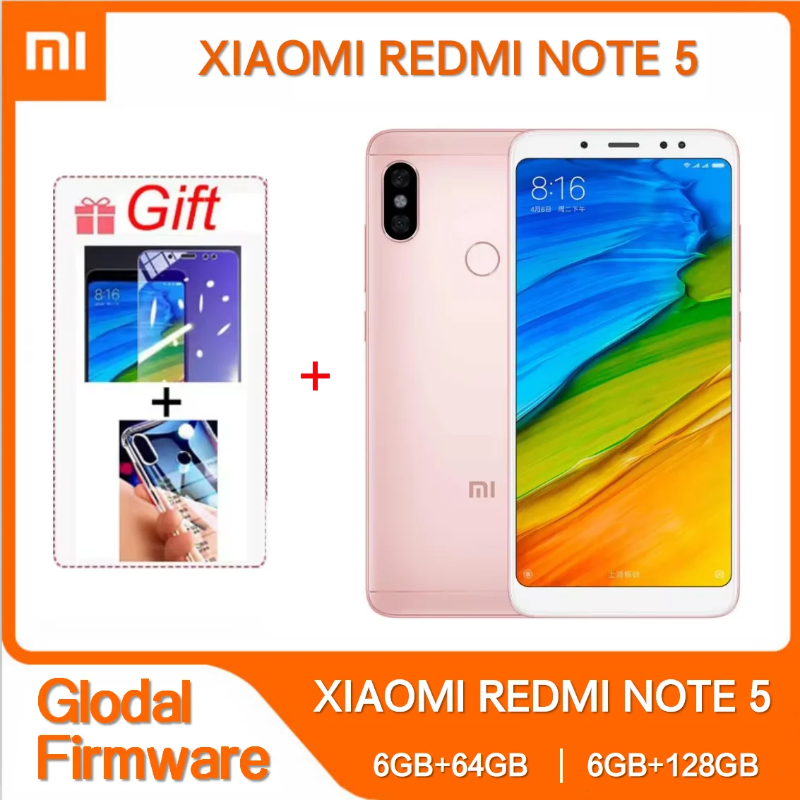 Original Xiaomi Redmi Note 5 6GB 128GB Dual SIM 5.99'' CellPhone 12MP+5MP+13MP Snapdragon 636 Octa-Core 4G Mobile Phone