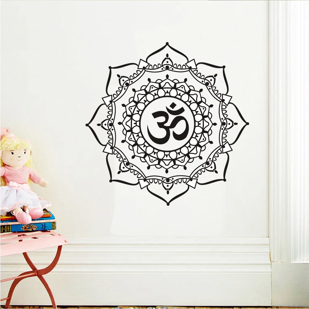 

New Arrived Wall Decals Mandala Yoga OM Symbol Indian Decal Vinyl Sticker Home Decor 22inX22in