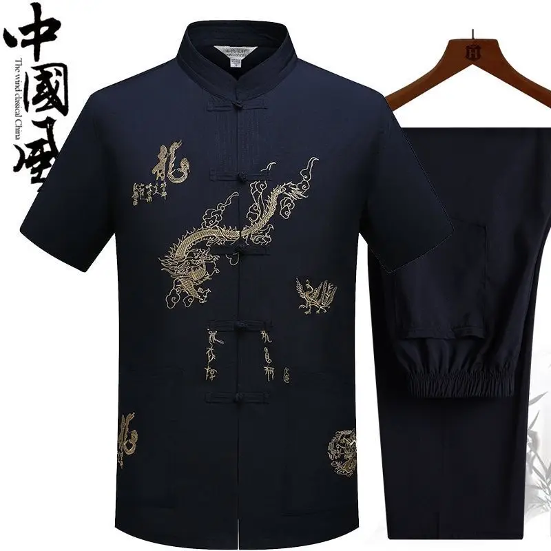 Traditional Kung Fu Tai Chi Cotton And Linen Tang Suit Uniform Men\'s Chinese Style Shirts Shirt And Blouses Jacket Clothing