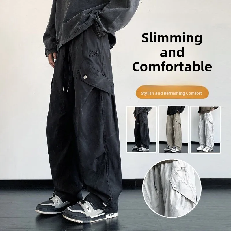 

Новые мужские повседневные спортивные брюки 2025 года: тонкие, прямые, модные, свободные, длинные — для весны, осени и лета