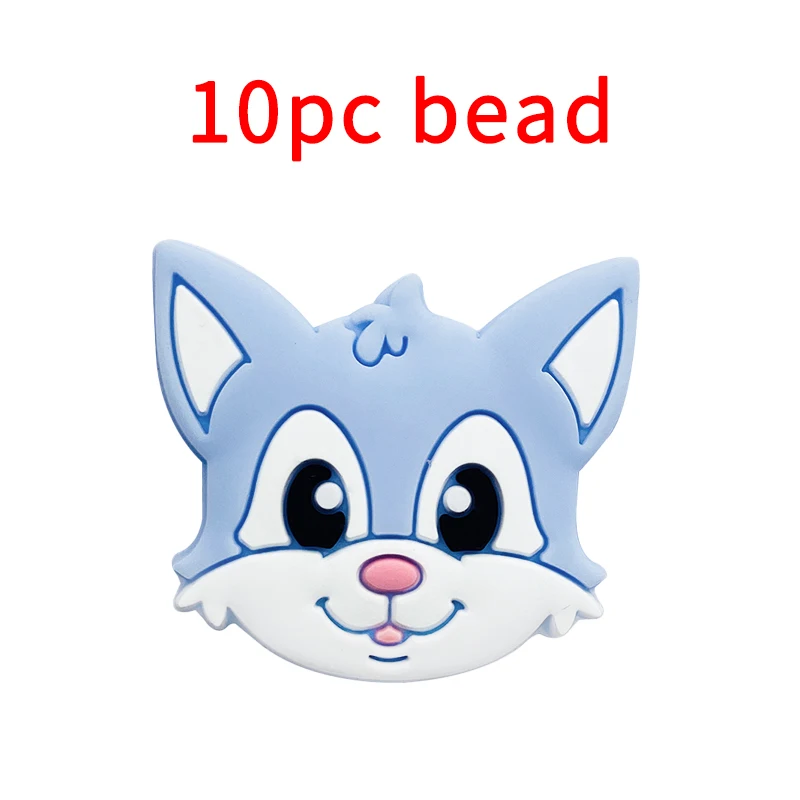 10pcs Silicone Elephant Bear Rainbow Unicorn Beads Silicone Baby Teething Beads Cartoon Teething Toy Pacifier Chain Accessories image 4