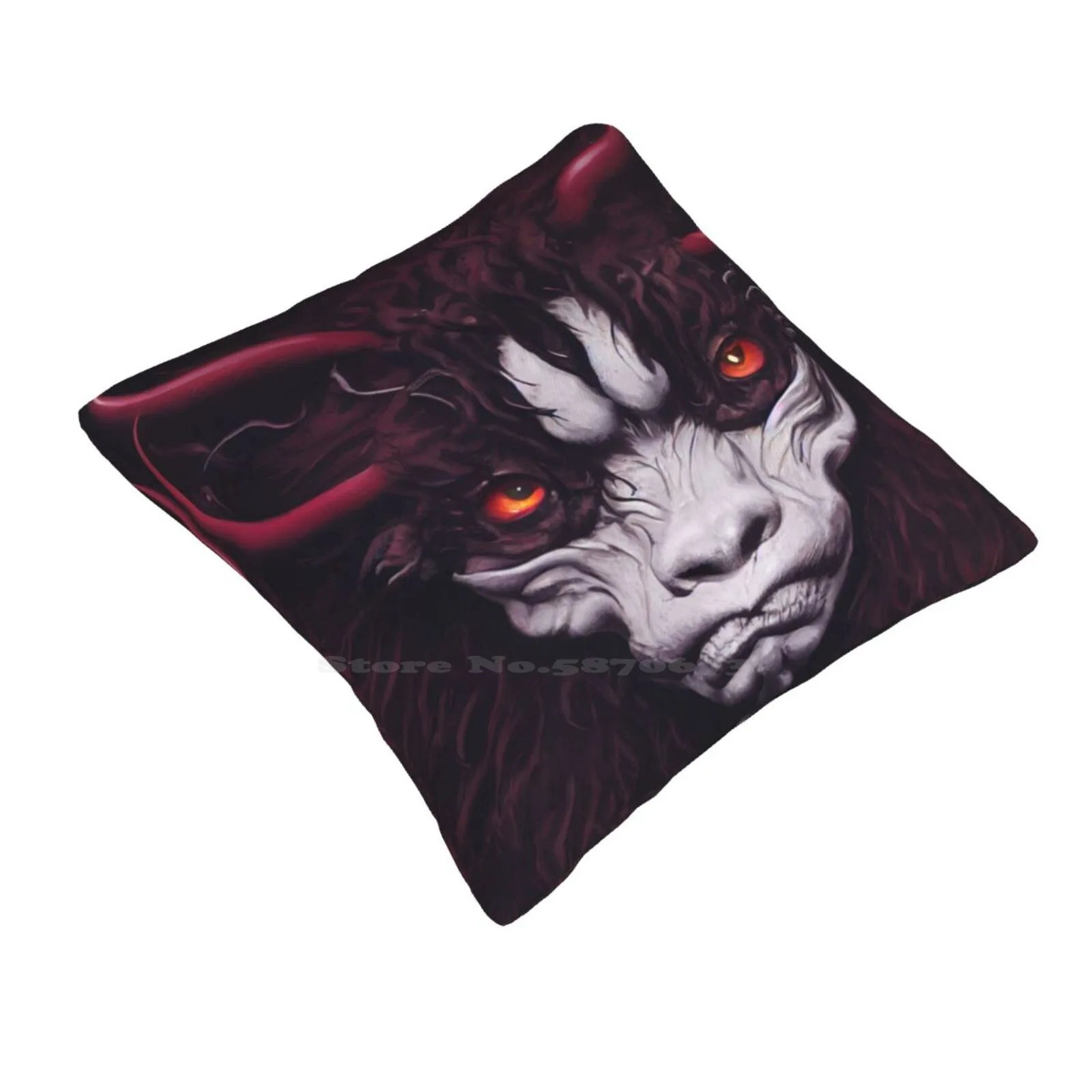 Pale Faced Beast Home Sofa Car Cushion Cover Pillowcase Red Small Wat Arun Bangkok Thailand Ratchawararam Guardian White Face