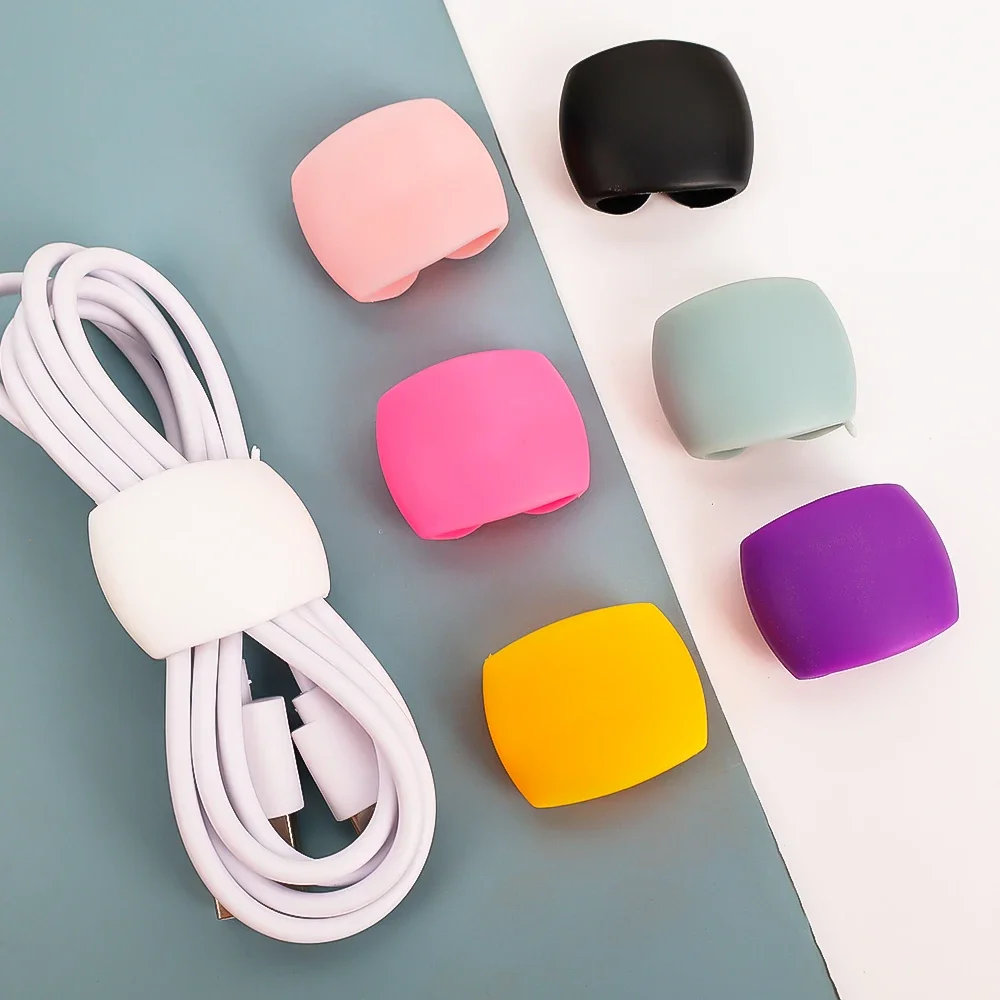 Charge Cable Protectors Earphone Holder Cord Clip Data Line Storage Winder Wire Organizer Buckle Mobile PhoneCable Management