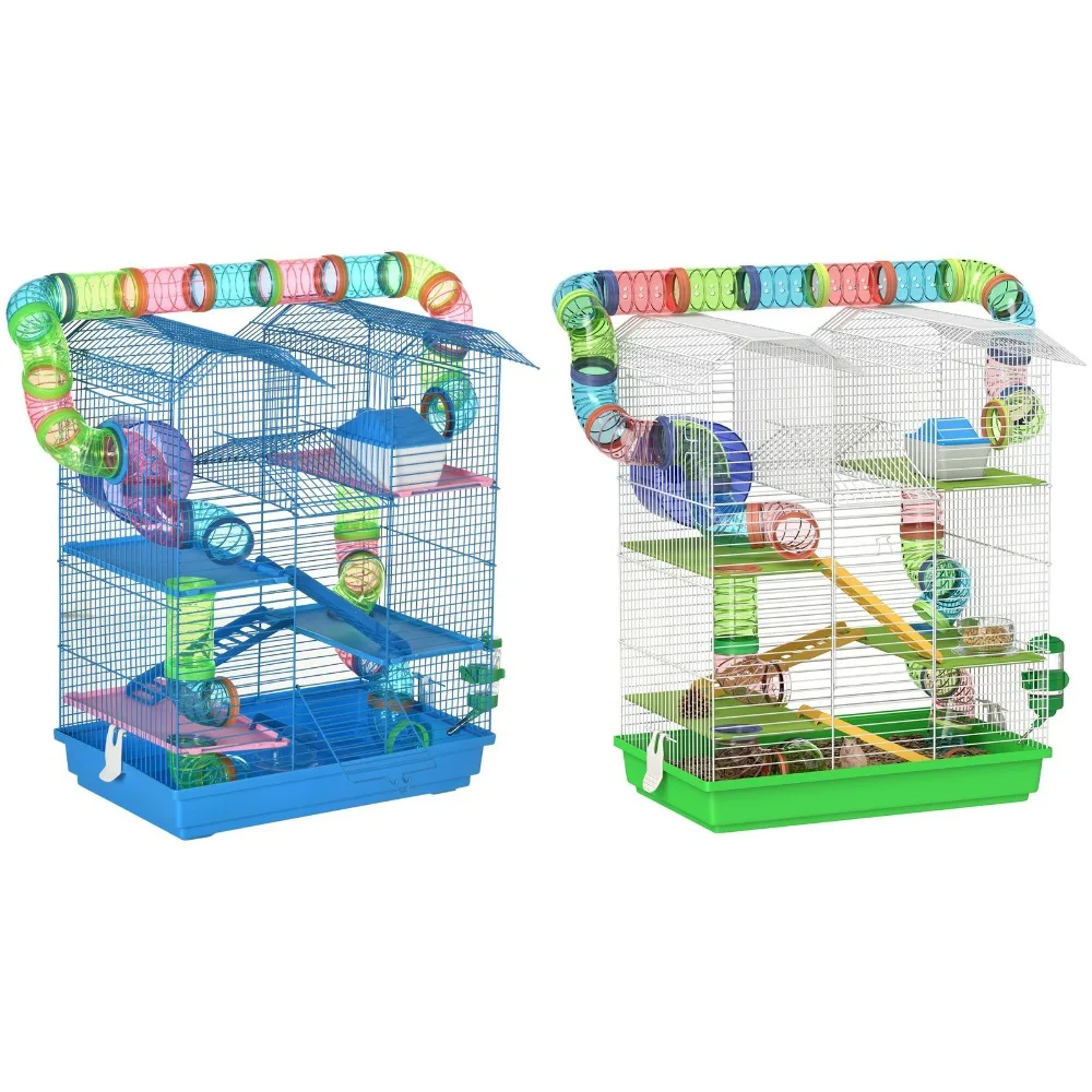 

5 Tier Hamster Cage with Tubes and Tunnels, Small Animal Cage