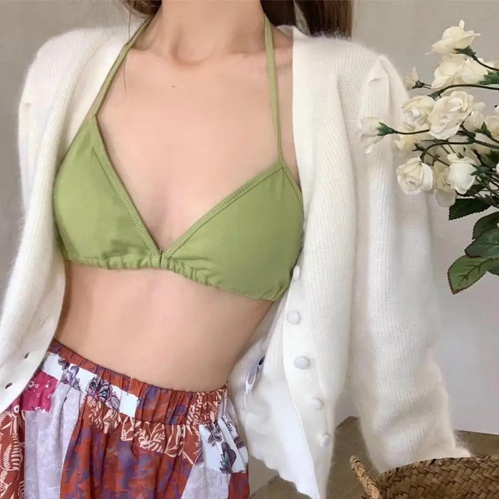 ملابس داخلية نسائية بأشرطة وصدر على شكل مثلث فرنسي ملابس داخلية بناتي نصف رقبة ملابس داخلية بيكيني حبال مثيرة للفتيات لقضاء عطلة على الشاطئ #5