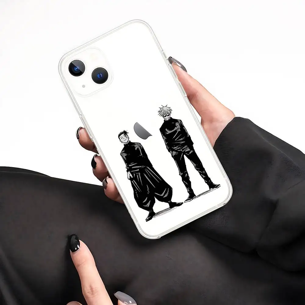 S-Satoru Gojo S-Suguru Geto جراب هاتف حافظة شفافة ناعمة لهاتف آيفون 17 16 15 14 13 12 11 Pro Max Mini Plus غطاء مقاوم للصدمات