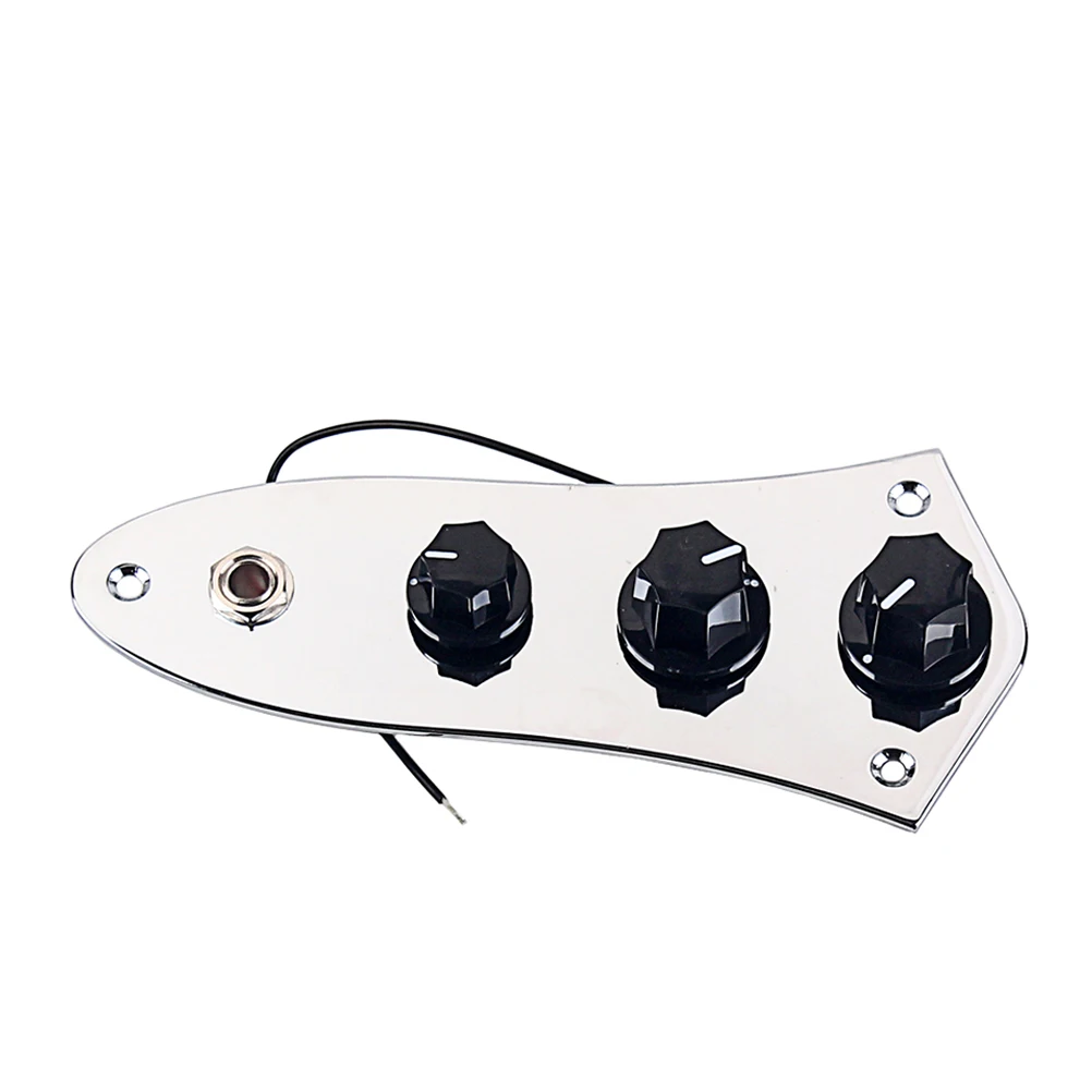 

Chrome Iron Plate Line Loaded Control Vintage Style Silver Guitar Plate Durable Material 3 Way Switch Knobs Volume Tone