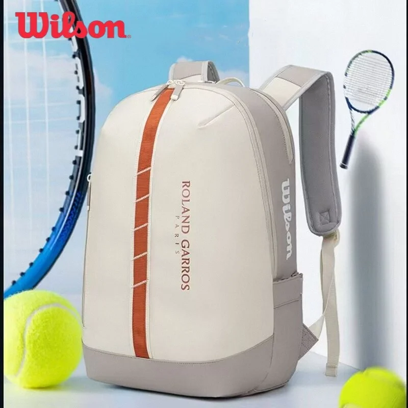 Wilson Tennis Backpack Super Tour French Open Large Capacity Professional Tennis Racquet Bag with Separate Shoe Compartment